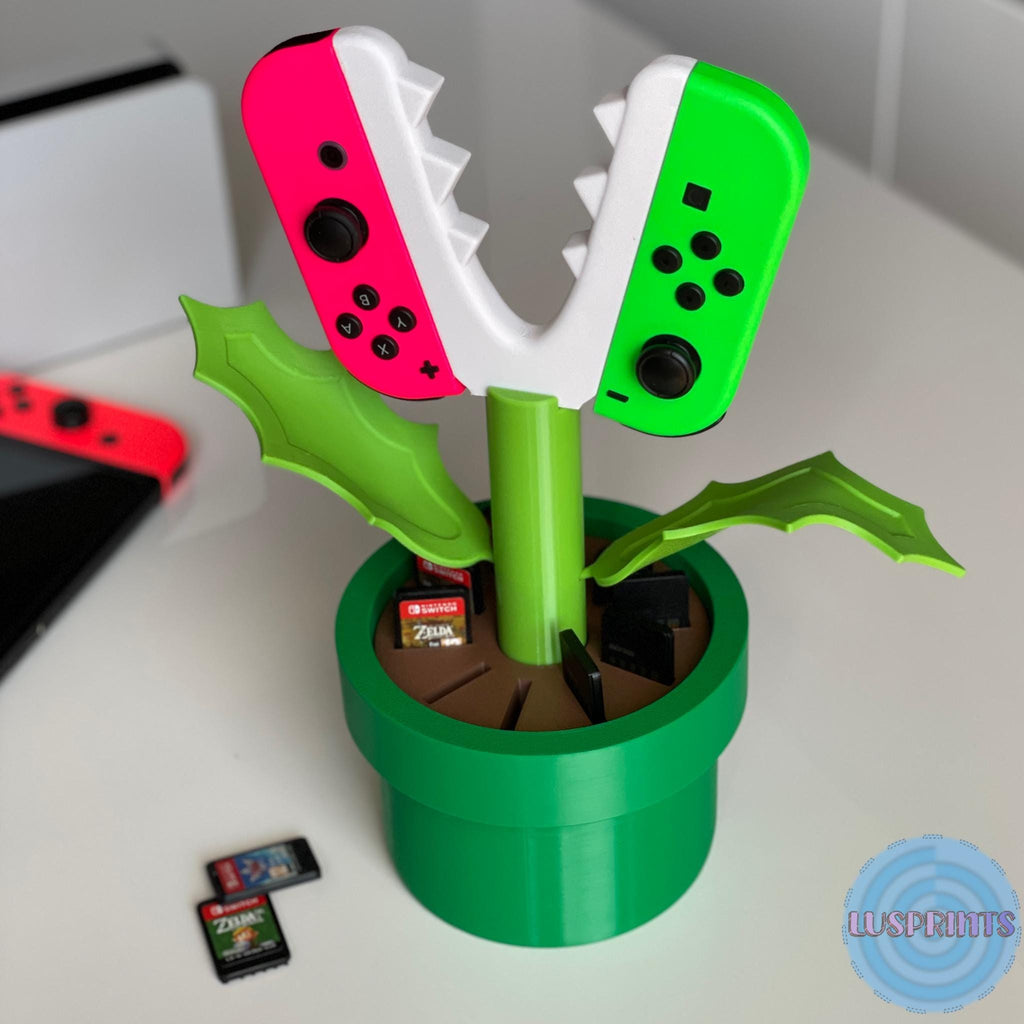 JoyCon Pflanze Halterung, Multicolor 3D-Druck, stylische Gaming Deko fürs Wohnzimmer.