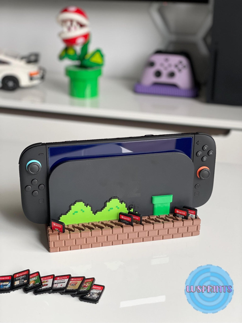 Switch 2 Dock Ständer | Retro Game Card Aufbewahrung | Nintendo Konsolen Halter - Printaztik