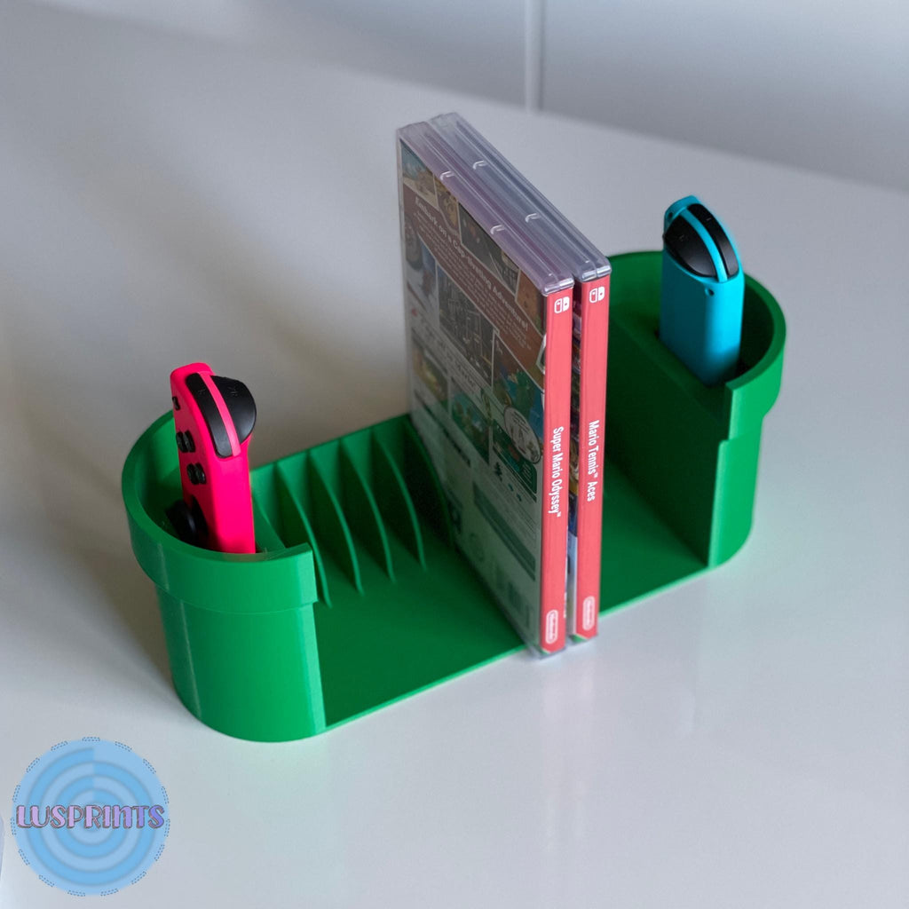 Switch Spielehalter + Joy - Con Halter Organizer im coolen Rohr - Design - Printaztik