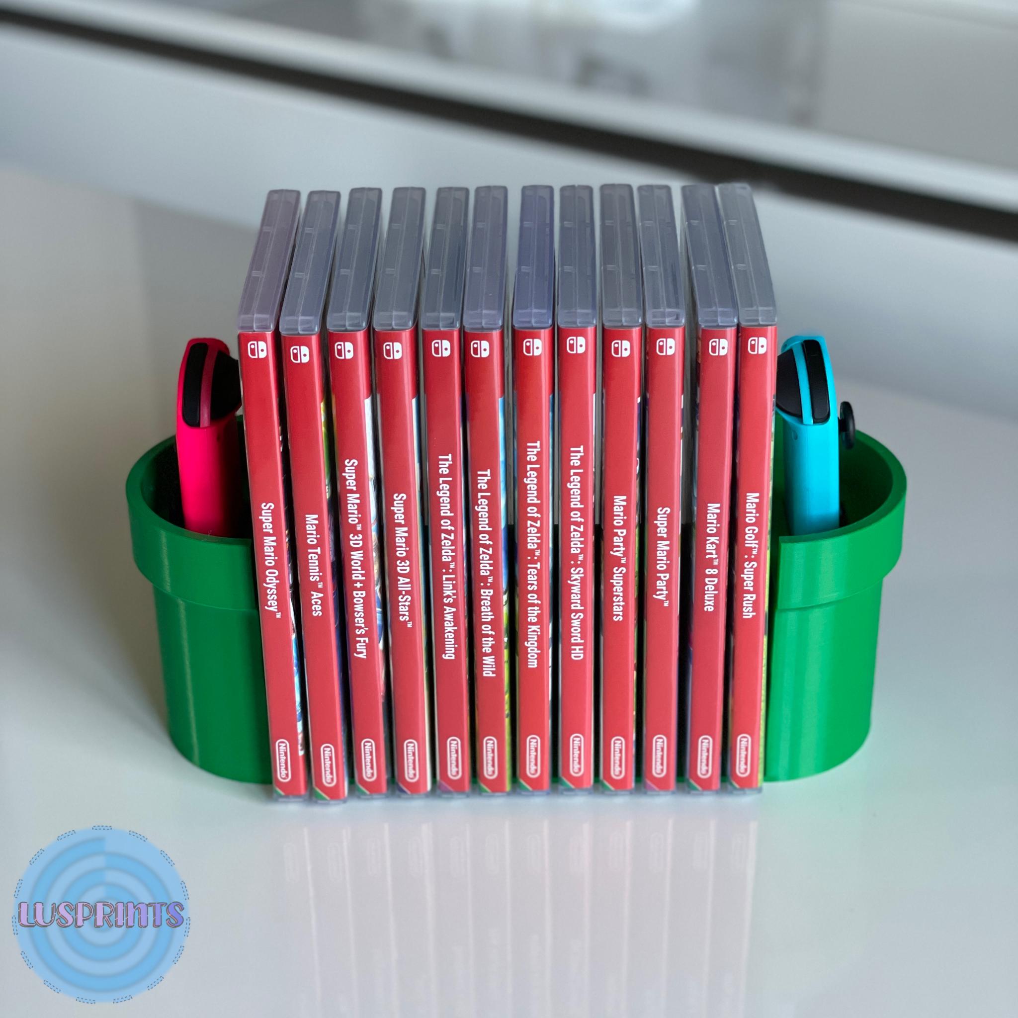 Switch Spielehalter + Joy - Con Halter Organizer im coolen Rohr - Design - Printaztik