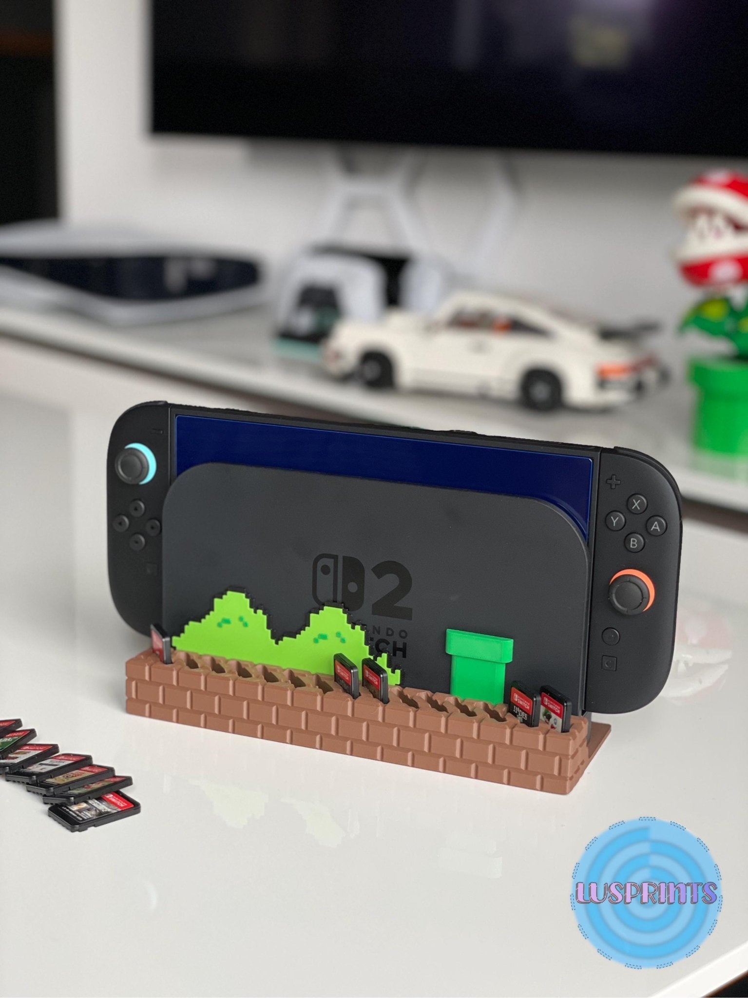 Switch 2 Dock Ständer | Retro Game Card Aufbewahrung | Nintendo Konsolen Halter