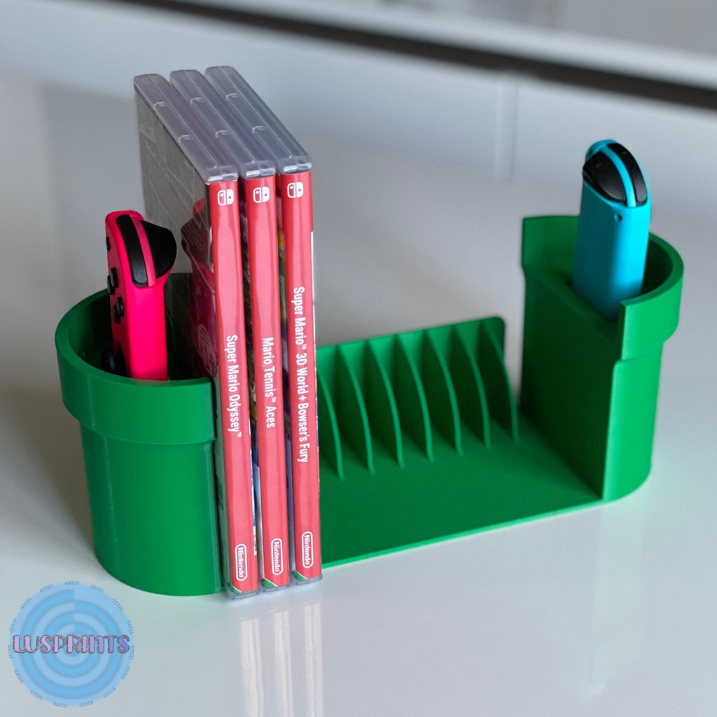 Switch Spielehalter + Joy - Con Halter Organizer im coolen Rohr - Design - Printaztik