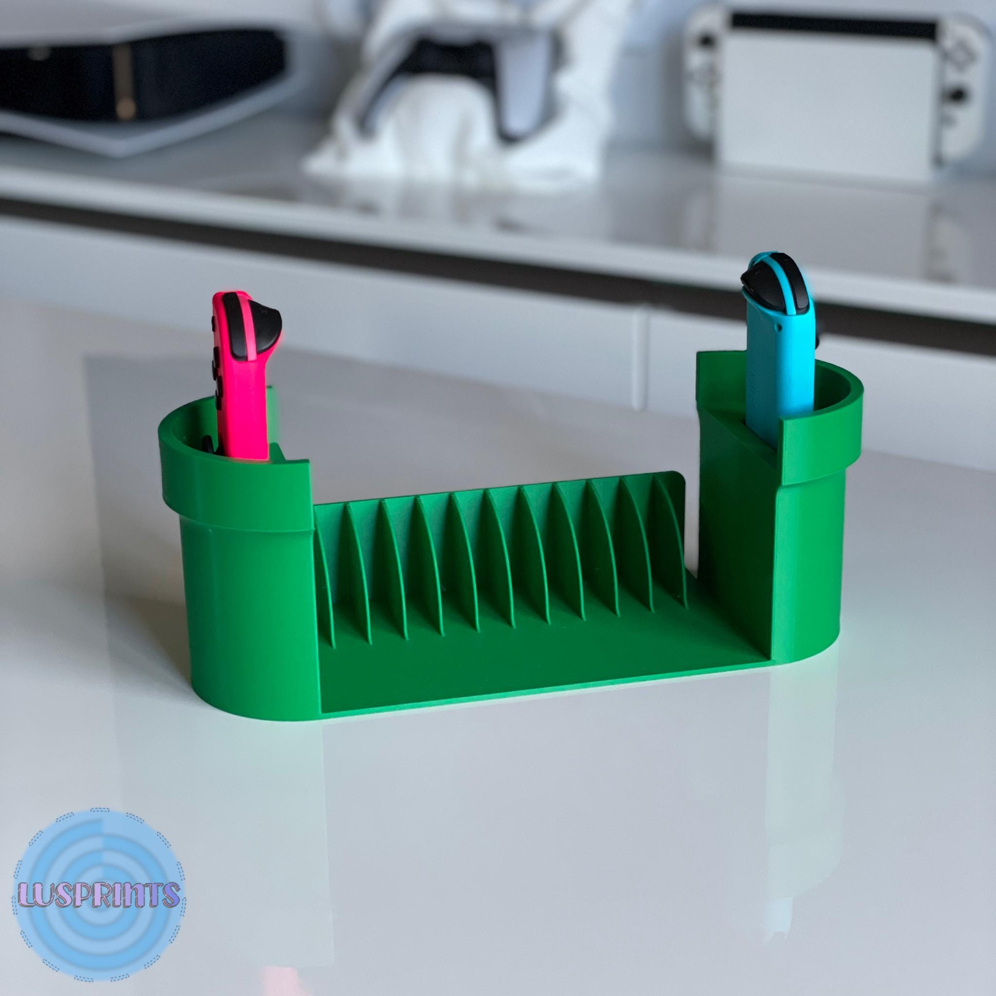 Switch Spielehalter + Joy - Con Halter Organizer im coolen Rohr - Design - Printaztik