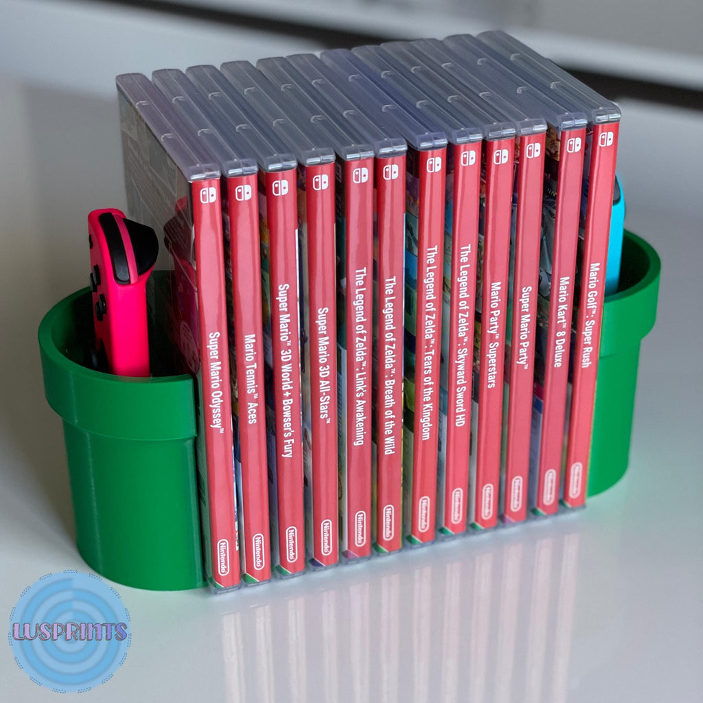 Switch Spielehalter + Joy - Con Halter Organizer im coolen Rohr - Design - Printaztik