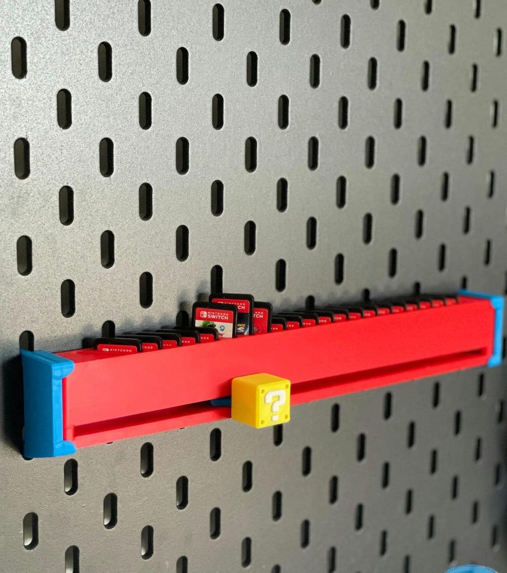 Nintendo Switch Spielhalter für IKEA SKADIS | 3D-gedruckter Cartridge Slider | Wandhalterung Gaming Deko | Switch Spiele Organizer