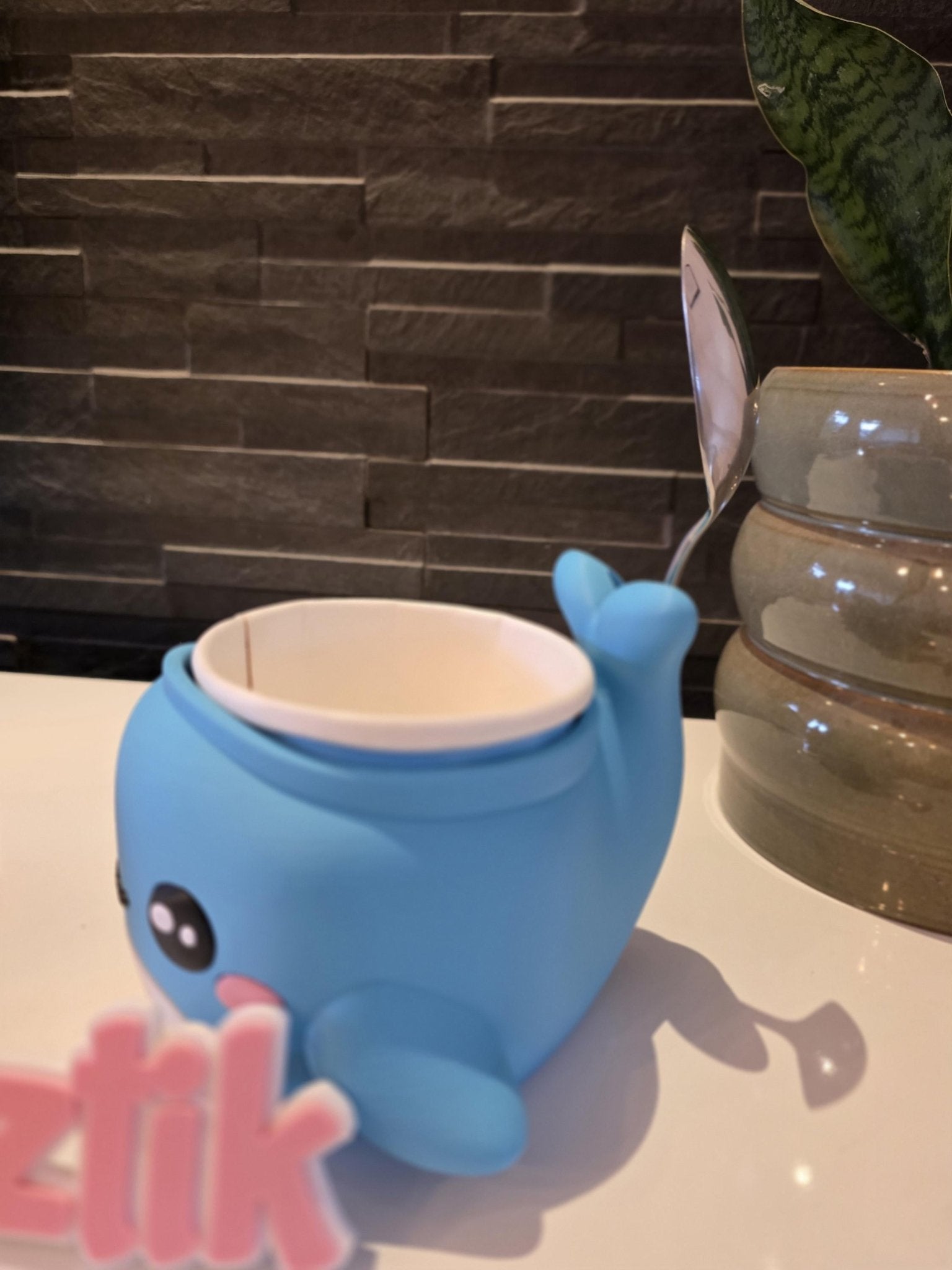 Wal Eisbecher Halter | Für Ben & Jerry's Co. | Nie wieder kalte Hände | 3D gedruckte Unikat Deko | Eisliebhaber Geschenk | printaztik