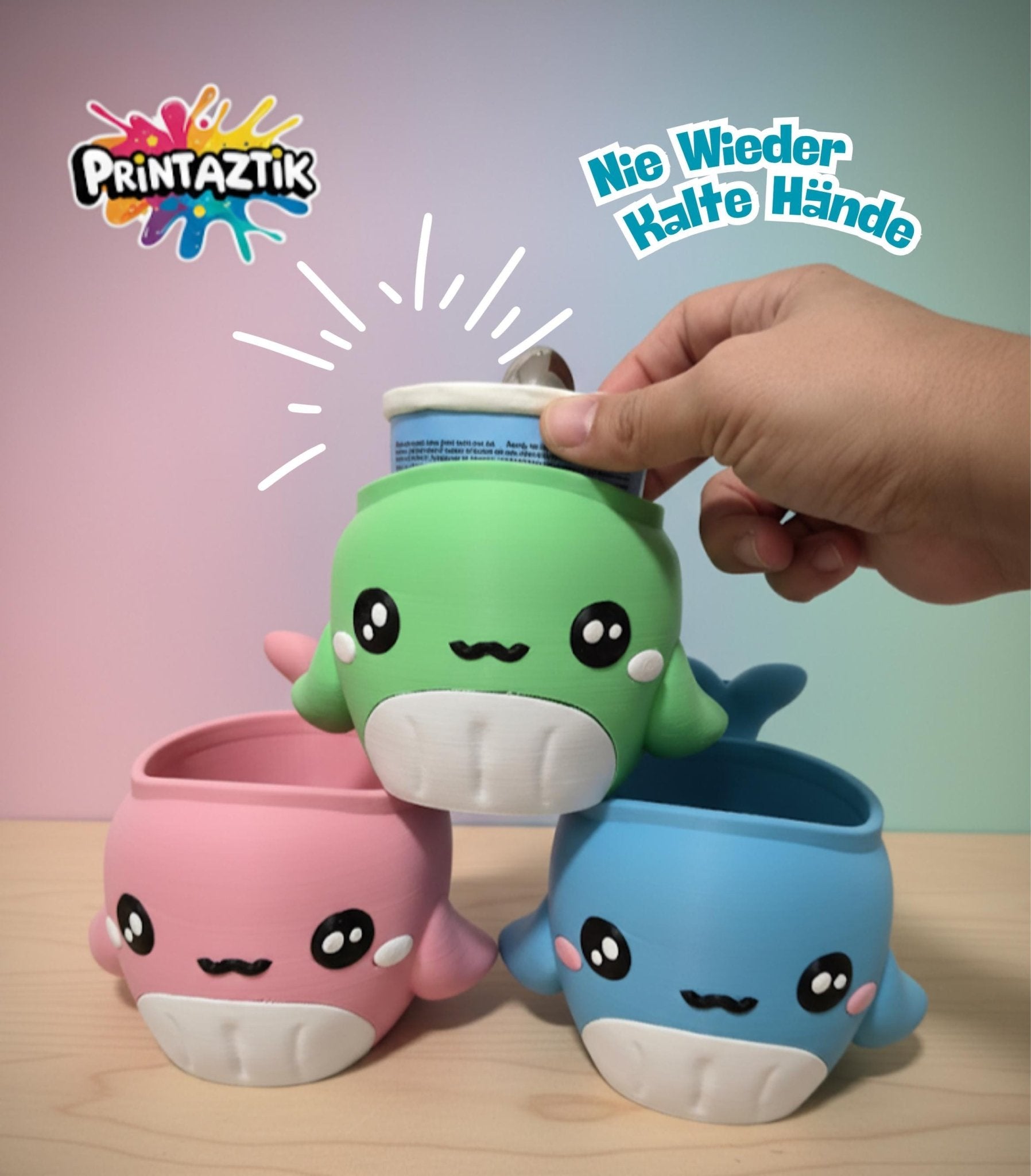 Wal Eisbecher Halter | Für Ben & Jerry's Co. | Nie wieder kalte Hände | 3D gedruckte Unikat Deko | Eisliebhaber Geschenk | printaztik