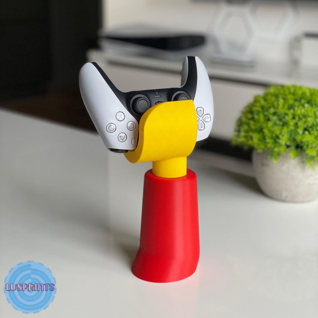 PS5 Controller Stand Halterung im Lego Stil, Rot Gelb, Personalisiertes Gamer Geschenk für PlayStation 5