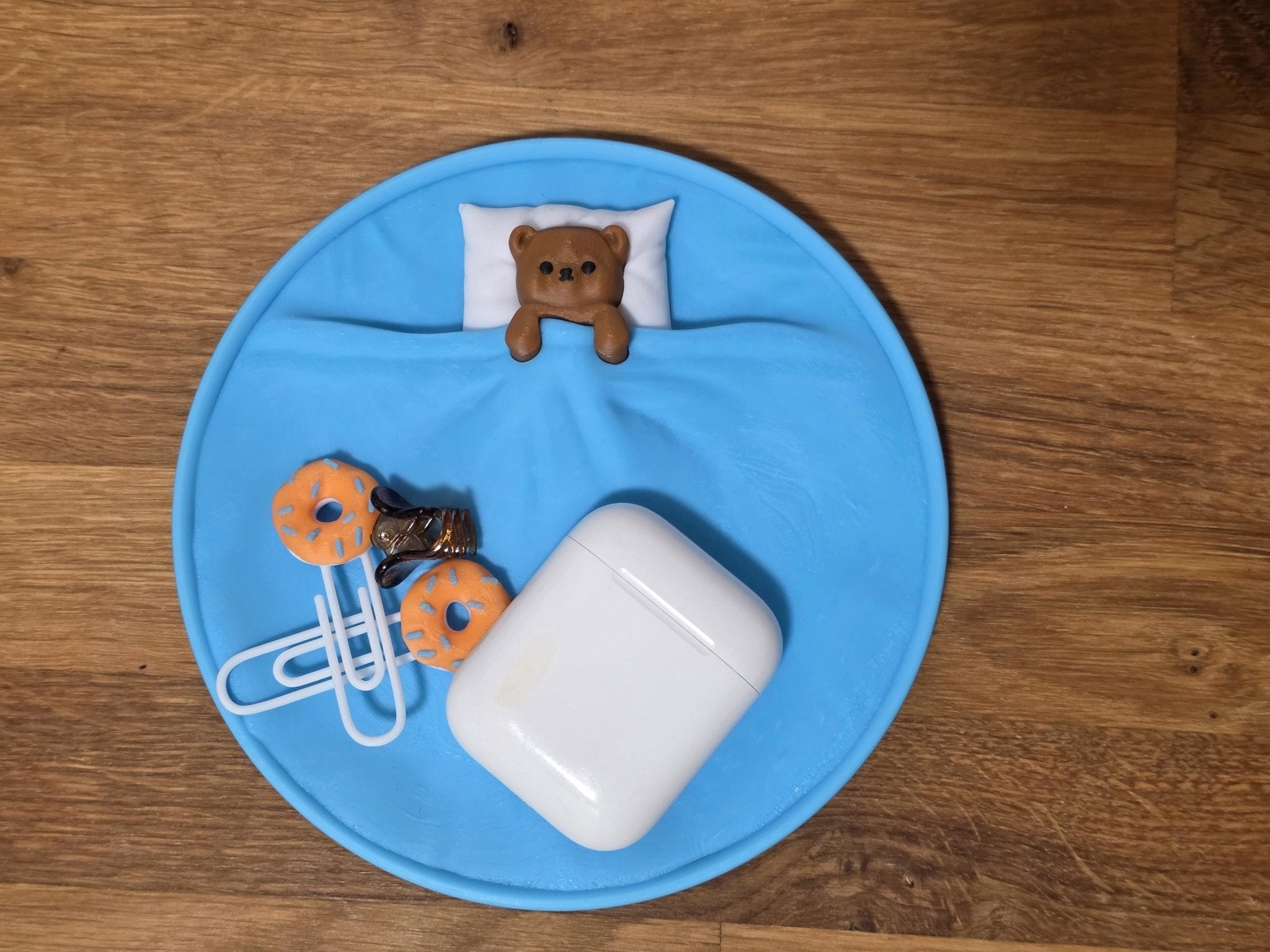 Bear Ablage – Süßes Bärchen Tablett | Kawaii Organizer Schmuck, AirPods, Schlüssel | Geschenkidee | Deko Schale für Büro & Kinderzimmer
