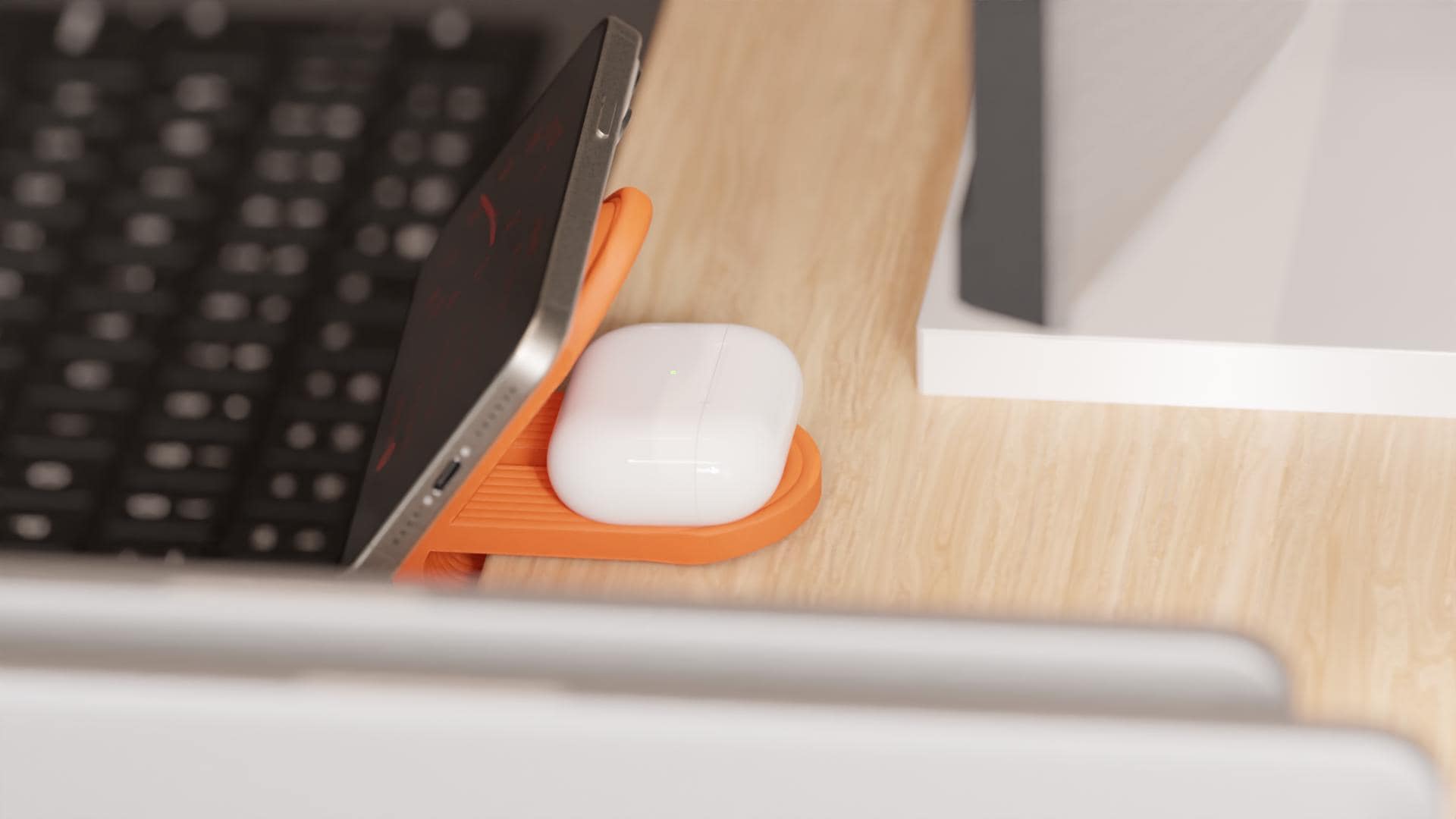 Monitor-Clip Mag | MagSafe Halterung für Schreibtisch/Monitor | Perfekte Custom Passform | Handgefertigt | StandBy Modus Design